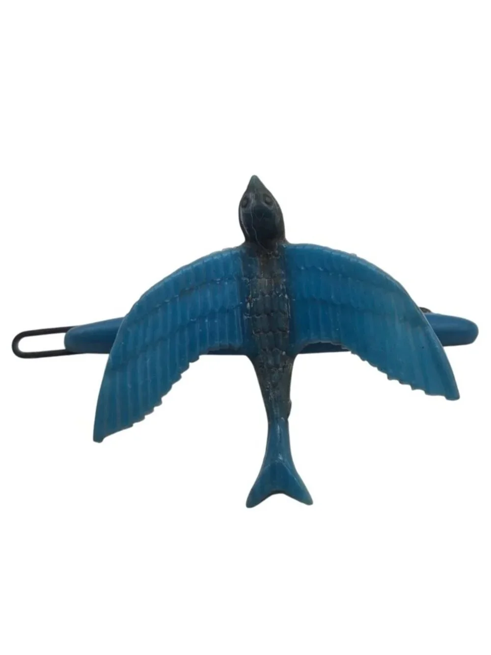 Vintage Bluebird Hair Barrette Clip Blue Swallow Plastic AS IS Retro Happiness